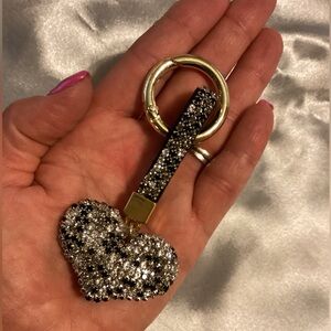 Rhinestone Encrusted Heart Keychain